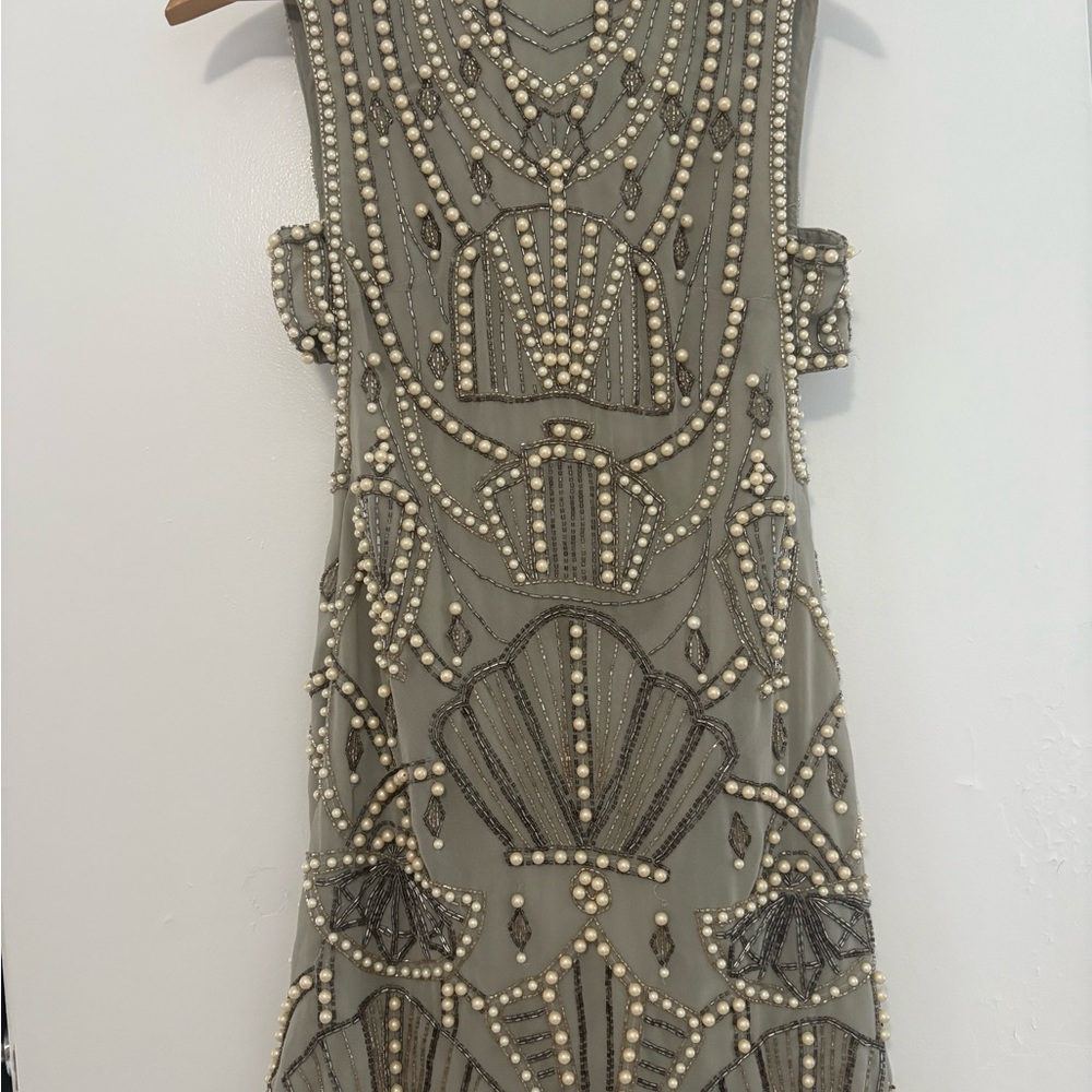 ASOS Gray Beaded Mini Dress